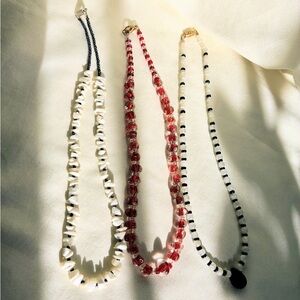 3 Glass, Shell & Opaline beaded necklaces #beadednecklace #jewelry